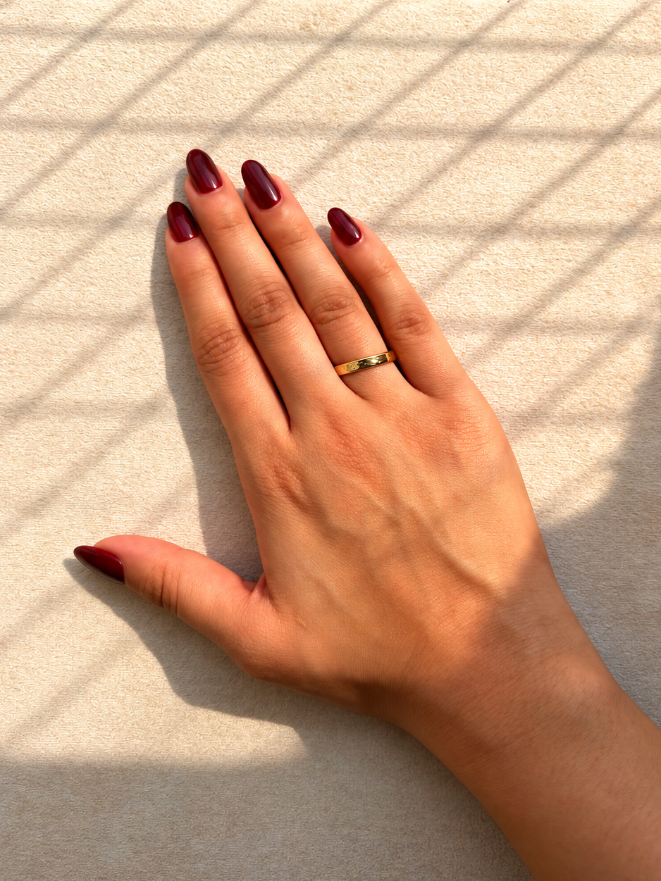Hammered Band Adjustable Ring
