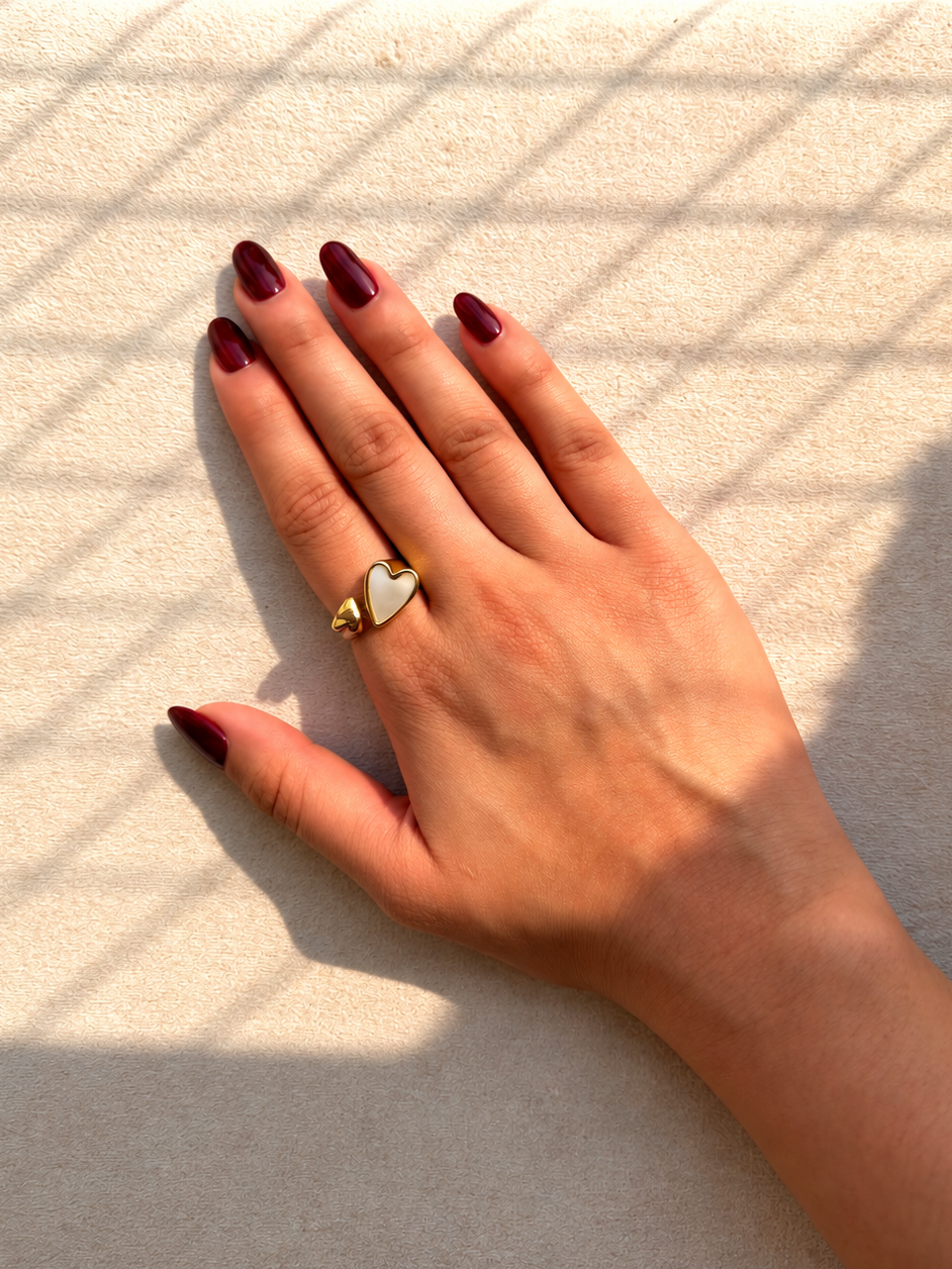 Double Heart Adjustable Ring
