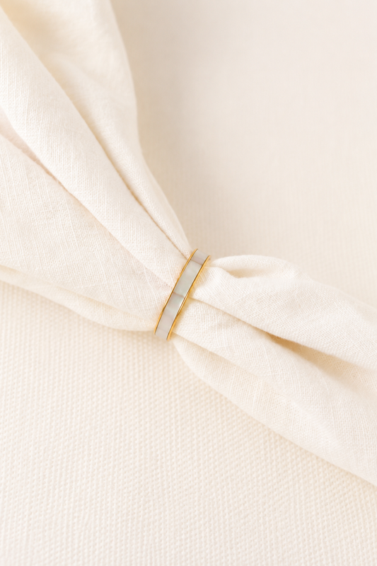 White Inlay Ring