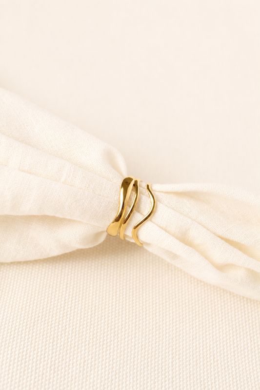 Layered Wave Adjustable Ring