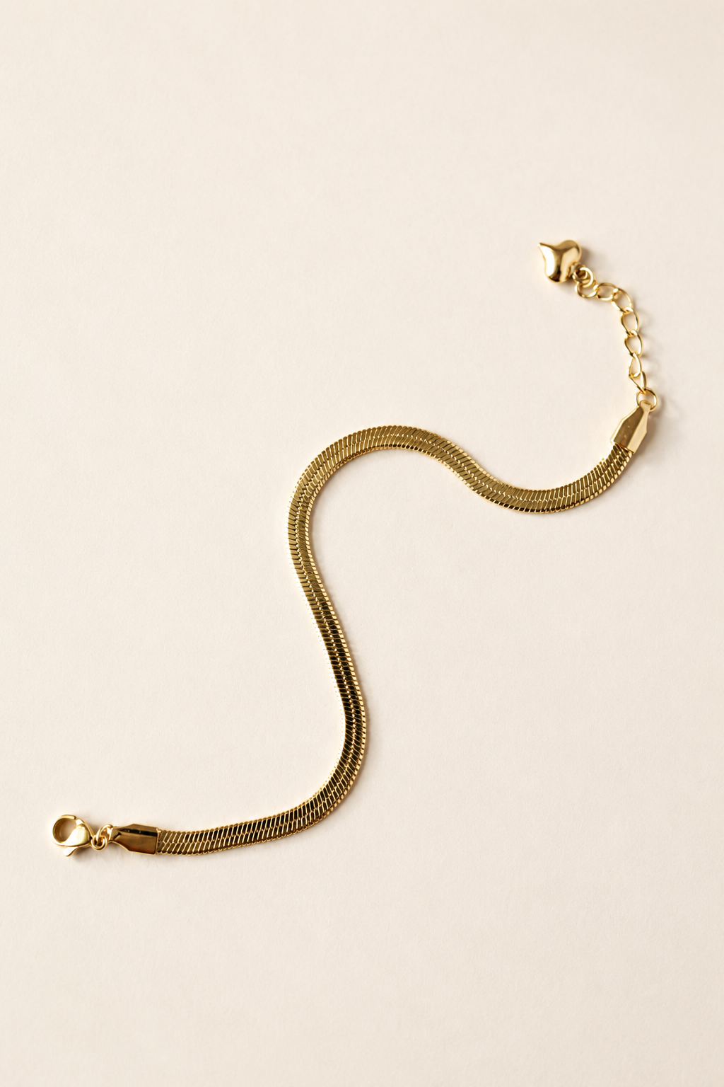 Heart Flat Chain Bracelet