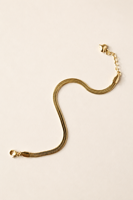 Heart Flat Chain Bracelet