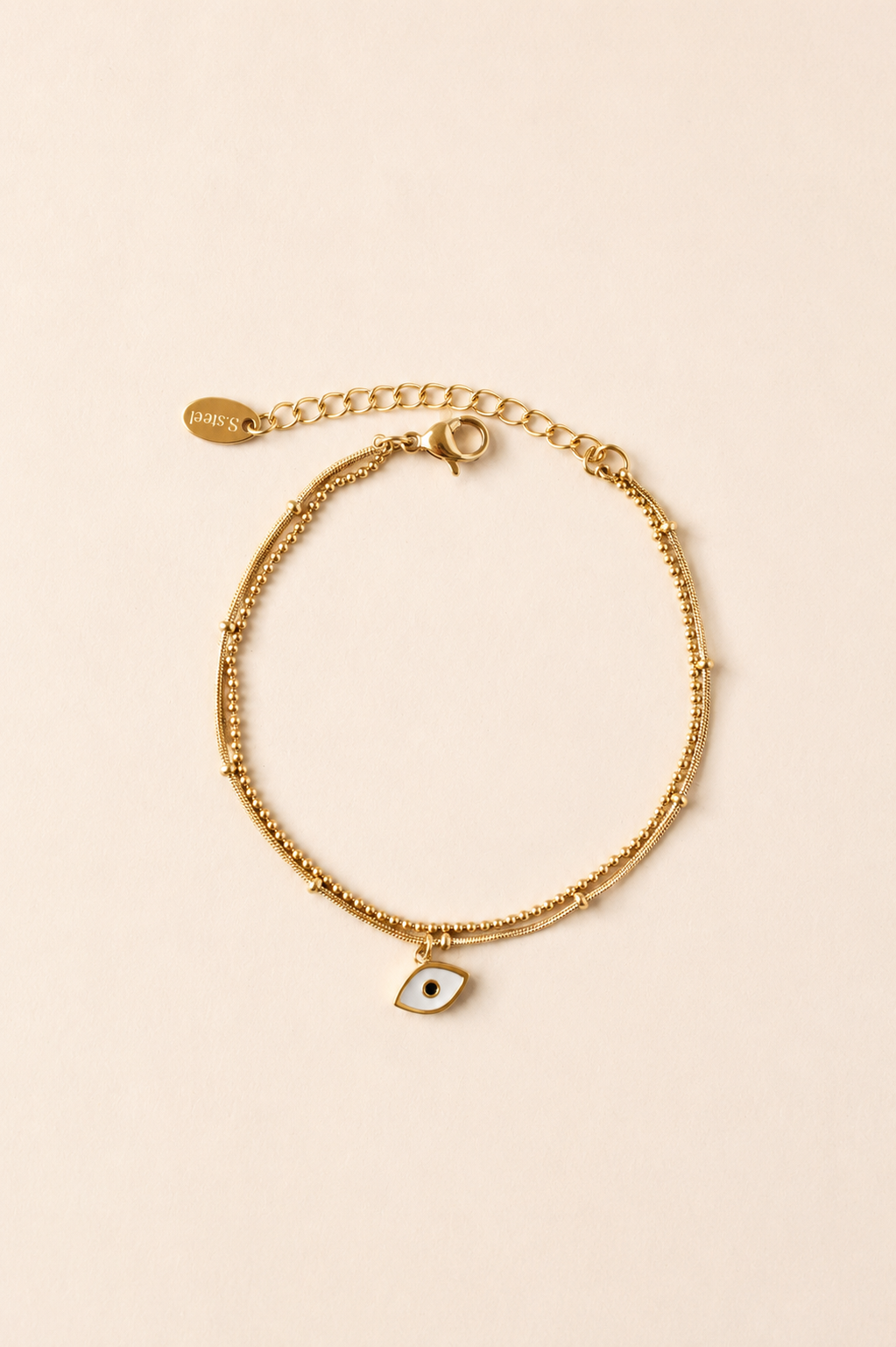 Double Chain Evil Eye Bracelet