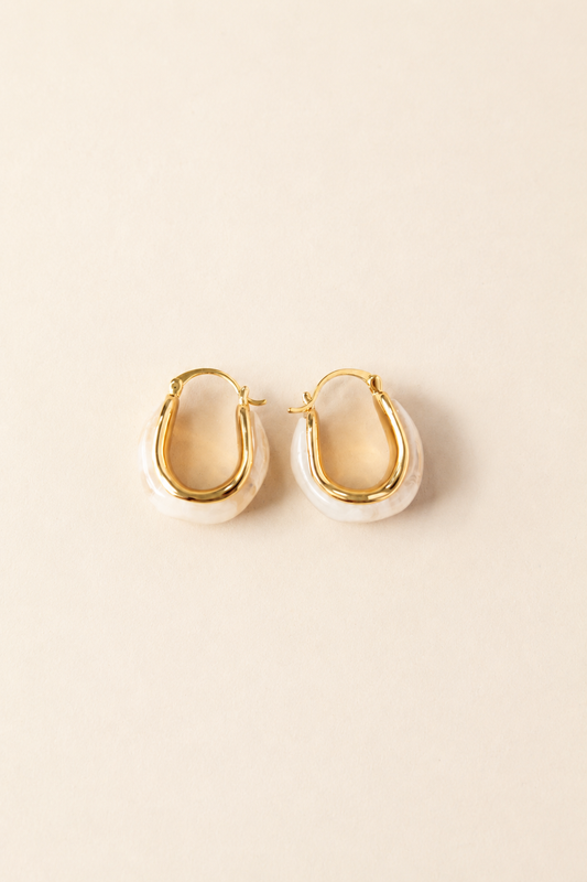 Pearl Hoop Earrings
