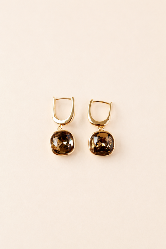 Olive Stone Drop Earrings
