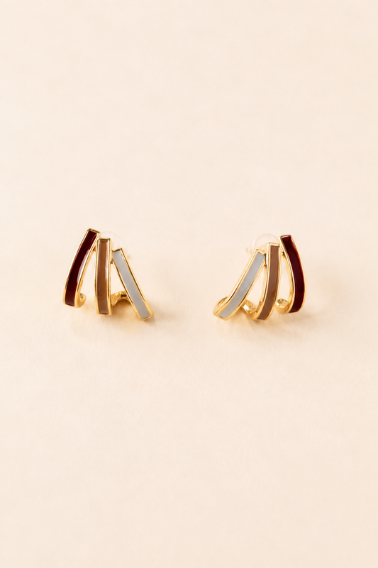 Trio Enamel Earrings