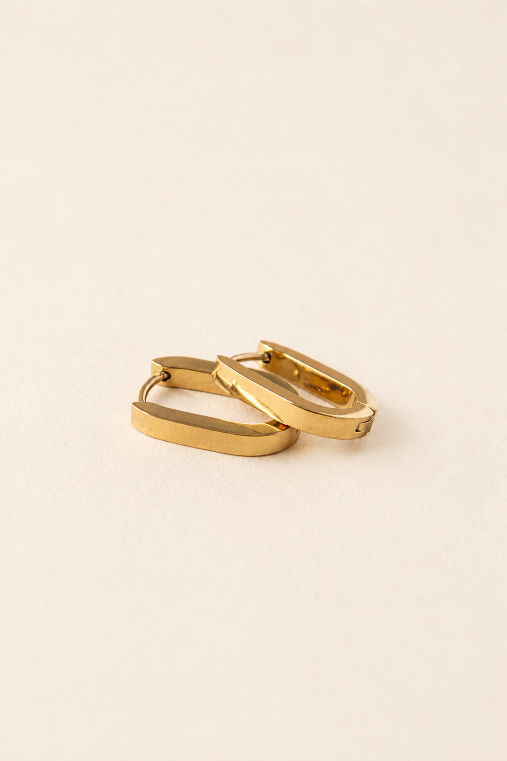 Flat Oval Hoop Earrings