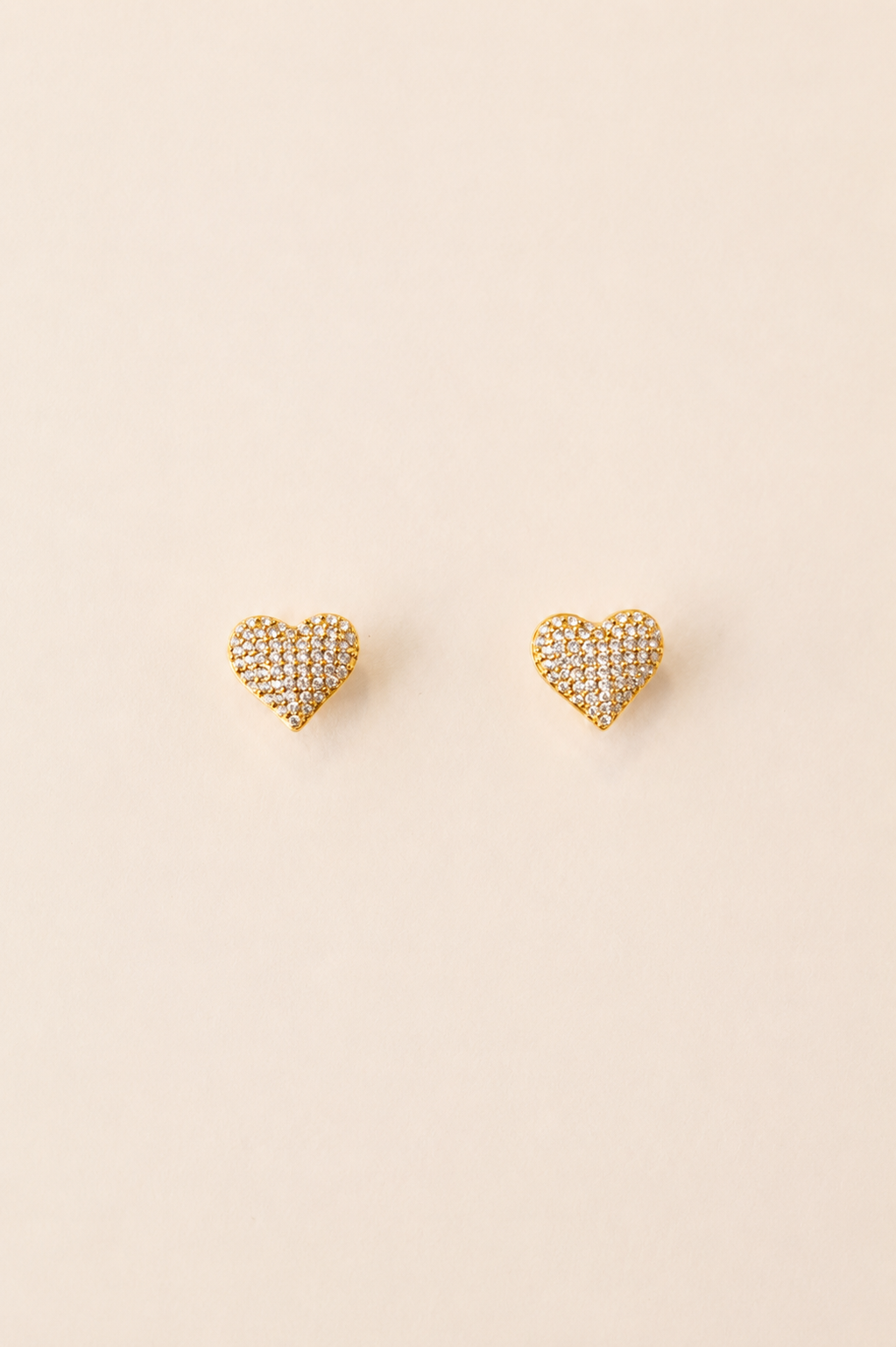 Crystal Heart Stud Earrings